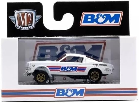 M2 Machines 32500-R97-24-139 1:64 Scale Auto-Thentics White B&M Mustang Gasser