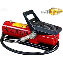 Air Hydraulic Pump 10,000 PSI 0.45 Gal Reservoir NPT 3/8" Oil Outlet, NPT 1/4" Inlet, Hydraulic Pump Air Hydraulic Foot Pump Made of Aluminum with Air Line Lubricator, Red