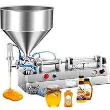 Liquid and Paste Filling Machine, Manual Liquid Filling Machine, 40-1500ml Pneumatic Piston Filler Semi-Automatic Paste Dispenser for Oil Cream Lotion Honey,500ML