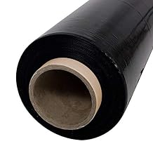 18 inch x 1500 Feet Stretch Wrap 80 Gauge Heavy Duty Shrink Film, Extra Strong 18 inch Black Hand Stretch Wrap, Rolls (2)