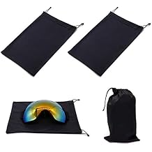 Seapon Ski Goggle Bag, Protection Bags for Snow Goggles Ski Mask, Pouch for Goggle, Soft Micro-Fiber Storage Case, 2Pcs
