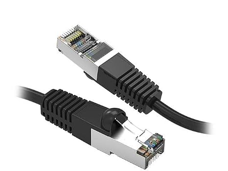 Cat7 Shielded (SSTP) 600MHz Ethernet Network Booted Cable Black (10 ft.)