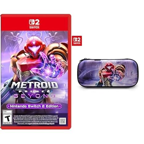 Metroid Prime 4: Beyond Nintendo Switch 2 Edition + PowerA Slim Case Bundle with 10-Game Storage & Built-in Stand