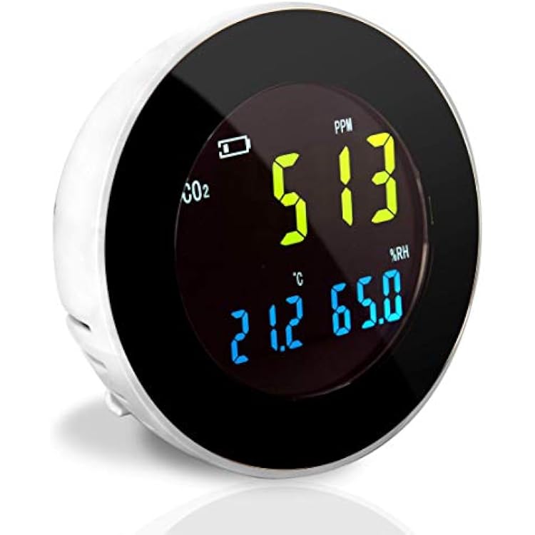 Pyle Smart Indoor Air Quality Monitor - Digital Hygrometer Thermometer Test Gauge, Air Tester for Home, Pollution Sensor Detector, Carbon Dioxide Meter, Temperature and Humidity Tester Kit -PCO2MT05