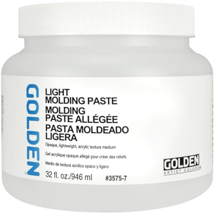 GOLDEN Light Molding Paste, 32 fl. oz. Jar, Professional Acrylic Paste Medium, Opaque
