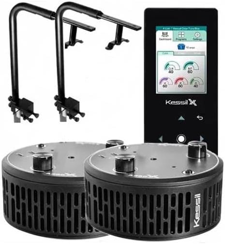 Kessil Two A360XE Tuna Sun LED Lights with Controller & Two Mounting Arms Bundle