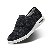 Women Diabetic Shoes, Extra Wide Width Breathable Mesh Adjustable Strap Outdoor Walking Sneakers - Support for Swollen Feet, Arthritis & Edema