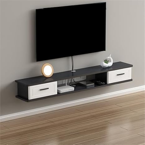 Floating Tv Shelf Stand Cabinet Unit Media Wall Mounted Long Tv Media Units Console With Storage Doors，Floating TV Stand, TV Media Console Stand with Under Flap Doors, Wall Mounted TV Cabine