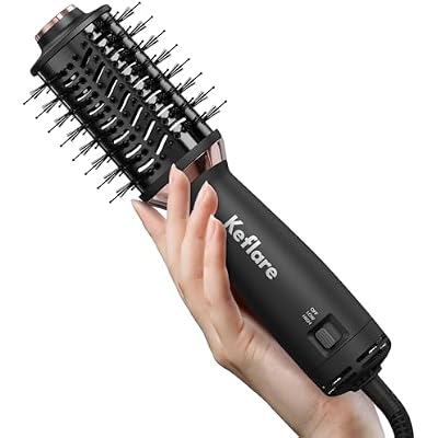 Mini Dual Voltage Hair Dryer Brush, 2-in-1 Hot Air Brush for Travel, One Step Blow Dryer & Styler for Drying, Smoothing and Volumizing Hair