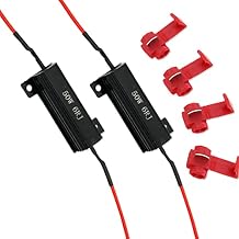 2 PCS 50W 6Ohm Load Resistor for Fix LED Bulb Fast Hyper Flash Turn Signal Blink Error Code (Black)