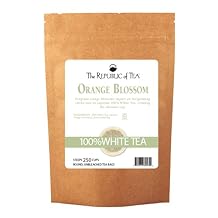 The Republic of Tea Orange Blossom 100% White Tea Bags, Steeps 250 Low-Caffeinated Cups