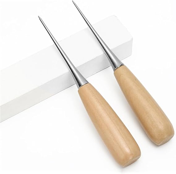 Leather Sewing Awl Wood Handle Drillable Awl Pin Punching Hole Maker Stitching Overstitch Sewing Awl Kit
