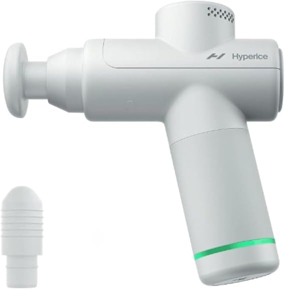 Hyperice Hypervolt Go 2 - Featuring Quiet Glide Technology - Handheld Percussion Massage Gun | 3 Speeds, 2 Interchangeable Heads | Helps Relieve Sore Muscles and Stiffness