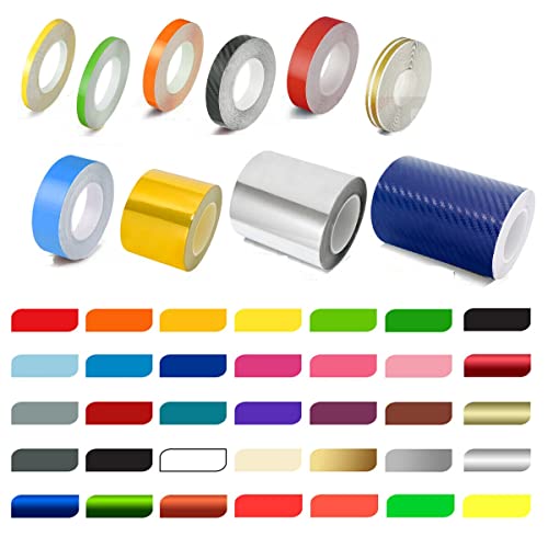 A&Z Roll Vinyl Pinstriping Pin Stripe DIY Self Adhesive Line Car Tape Decal Stickers Fluorescent Red-Orange 3 inch