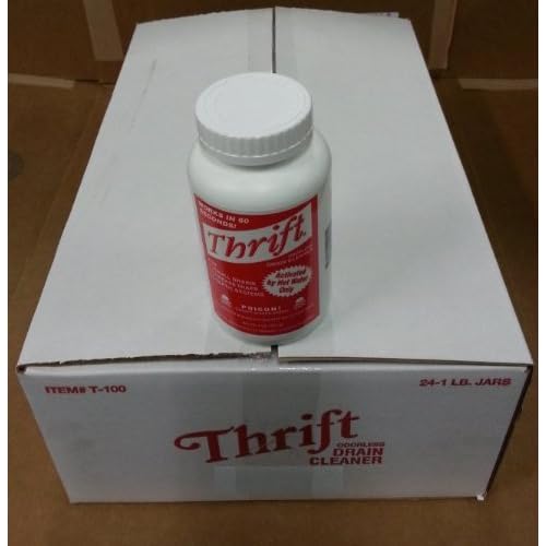 Thrift Alkaline Based Drain Cleaner - Case of 24 1Lb Granular - T-100 by Thrift