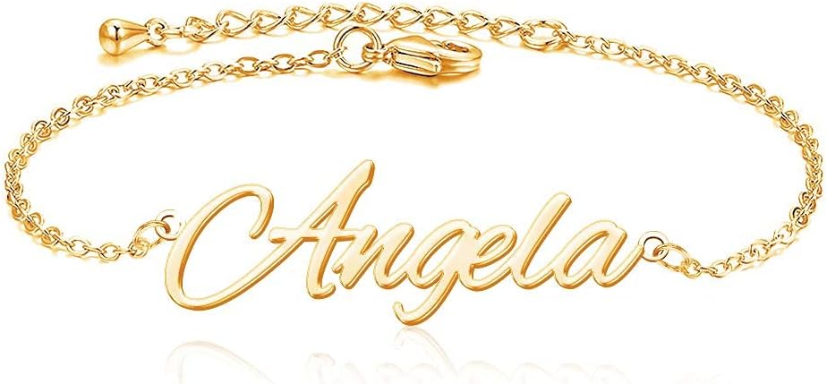 Corissy Personalized Name Ankle Bracelet for Women Custom Layered Name Anklet with Initials 18K Gold Plated Graduation Gift Customized Anklets for Women 8.7-10.7