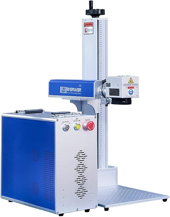 Auto Focus JPT 50W Fiber Laser Marker Engraver 300300mm Lens and D80 Rotary Axis Fiber Laser Marking Machine Class 1 Laser Output Power 0.39mW