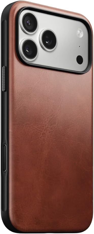 NOMAD Modern Leather Case For iPhone 17 Pro Max Made Of Polycarbonate And Genuine Leather MagSafe Compatible Olde Dublin Horween