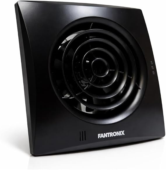 100mm Black Bathroom Extractor Fan – Light Switch [Energy Class A+]