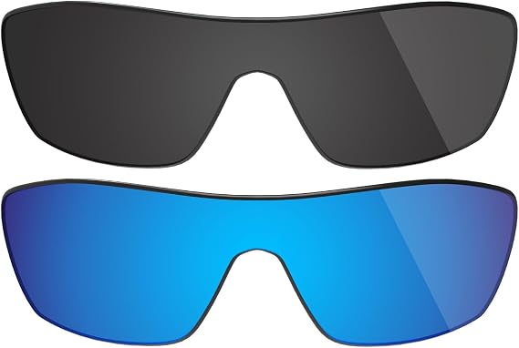 Fiskr Polarized Lenses Replacement Compatible with Oakley Batwolf OO9101 Sunglasses, Impact Resistant & Perfect Fit - Classic Black & Ice Blue