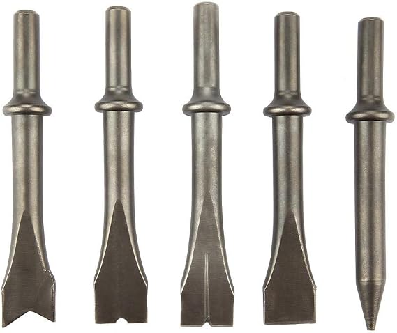 5pcs Air Hammer Chisel Set Pneumatic Hammer Bit Set for 150/190/250 Air Hammer Head