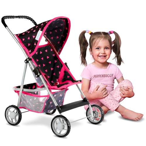 Baby Doll Stroller | Pram for Girls | Umbrella Stroller for Kids - Lightweight Play Carriage for Ages 2 Years | Baby Doll Accessories with Storage | 22.05-Inch Handle Height, Model KP0280R