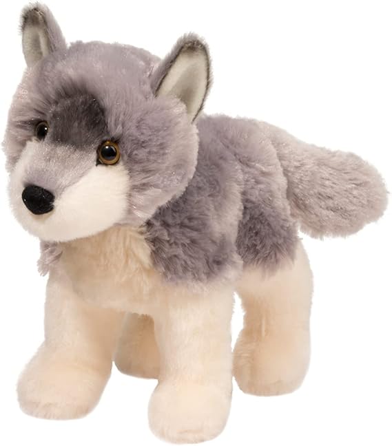 Douglas Ashes Wolf Plush Stuffed Animal - 8-Inch Long