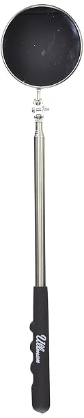 Ullman E-2 Circular Telescoping Pocket Inspection Mirror, 1-1/4" Diameter, 8" Overall Length