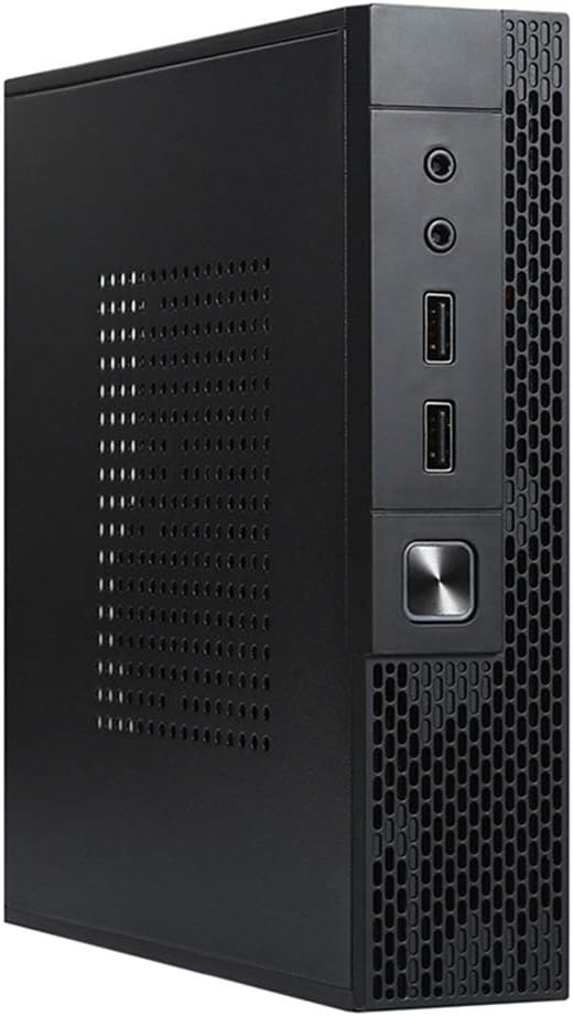 TX02 Mini Desktop Case, Black, Industrial Control HTPC Case, Mini Tower, 3x USB 2.0, 3.5 Inch HDD, Mini ITX Motherboard, Steel
