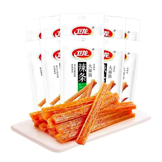 Weilong Spicy strips 65g/ bag, Mala Latiao large gluten nostalgic snacks large gluten latiao Chinese cuisine Mala snacks snacks ,Traditional gluten,Sweet and spicy snacks (Mix and match,1 bags)