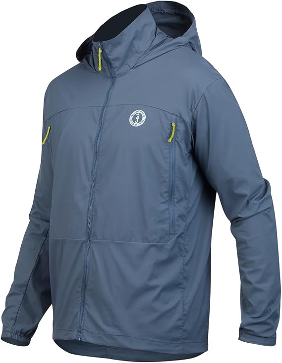 MUSTANG SURVIVAL Ventus Hooded Windshell for Men - Admiral Gray, X-Large
