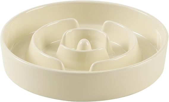 Havniva Ceramic Slow Feeder Dog Bowls, 7.3 in Slow Feeder for Small Breed