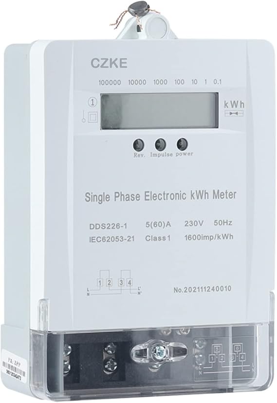 ONECM DDS226-1 Single Phase Static Watt Hour Meter 230V 50Hz Max 60A Class 1 AC Active Energy