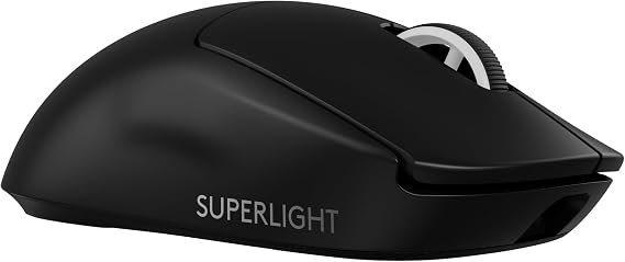 Logitech G PRO X SUPERLIGHT 2 wireless gaming mouse, 60 g pro-grade mouse with 5 programmable buttons, 44k DPI sensor, 8 kHz report rate, USB-C charging for PC/Mac - Black