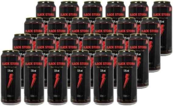 Black Storm finest Strong Cider I 500ML I Alcoholic Volume 7.5% I Pack of 24 I Whole Case