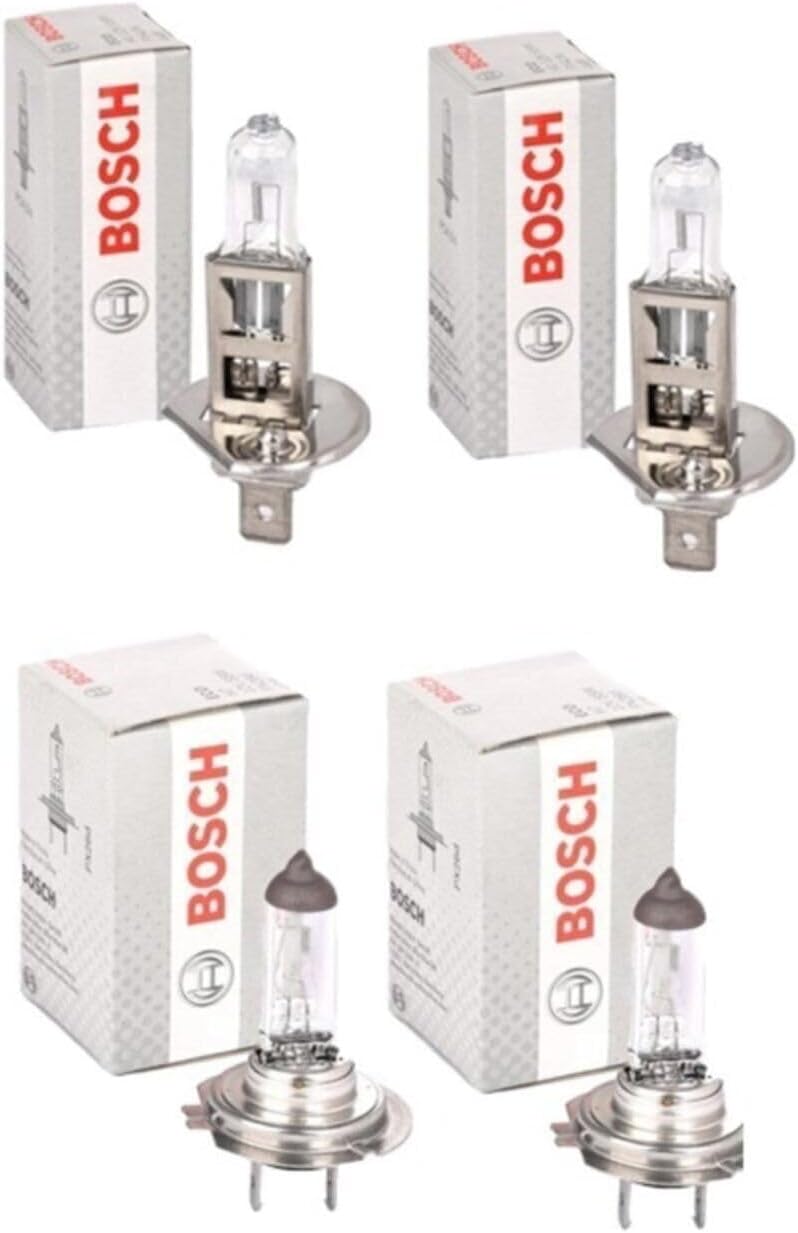 Bosch Fiat Linea Long Short Headlight Bulb Set 2 Long H7 Headlight 2 Short H1 Headlight Bulb