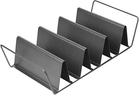 Chicago Metallic Professional 6-Shell Baked Taco Rack. Pefect for baking, filling and serving, 15-Inch-by-7-Inch, Grey (Pack of 6)