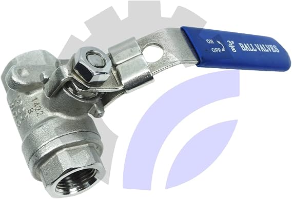 AF Hydro 1/2'' NPT 2 Piece Reducing Ball Valve, Stainless Steel SS316 Standard for Water, Oil and Gas with Blue Locking Handles