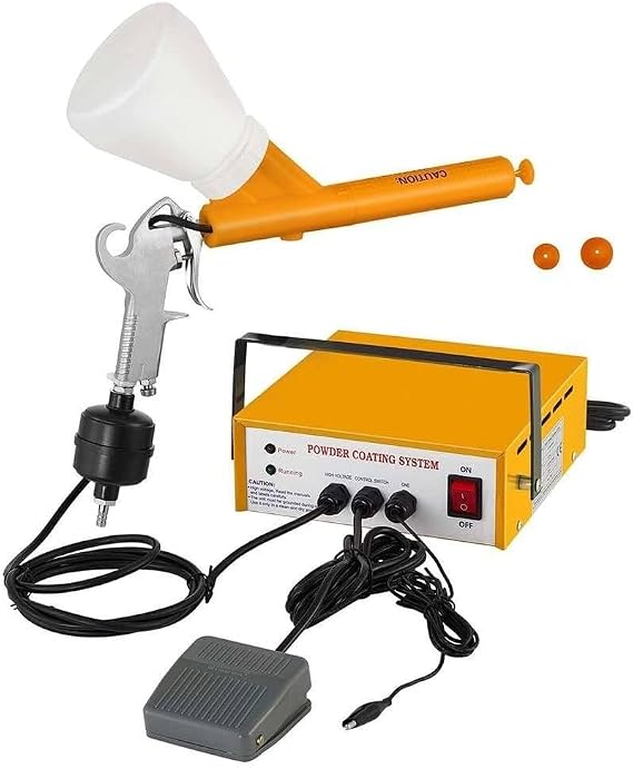 Powder Coating Gun, Electrostatic Powder Coating Sy-stem, Powder Coat Machine with Foot Switch Spray Gun,Portable Powder Coating S-ystem