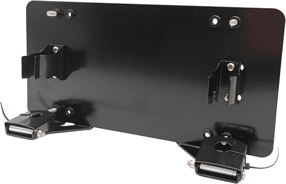 8 3/4" Stainless Steel Flip-Up Winch Roller Fairlead Mount License Plate Holder Bracket(Black)