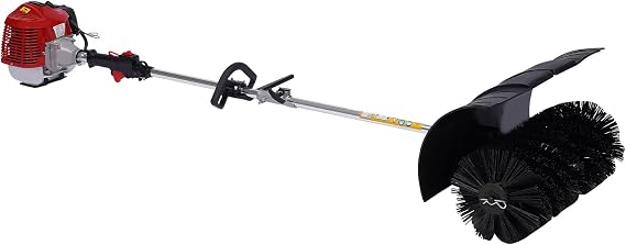 Gas Handheld Sweeper, 52cc 2-Stroke 2.3HP Engine Power Snow Sweeping Broom Driveway Turf Lawns Artificial Grass Power Removable Snow Plow Lawn Sweeper Nylon Brush Cleaner Tools