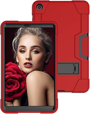 Cherrry for LG G Pad 5 10.1 inch Tablet Case,Heavy-Duty Drop-Proof Shock-Resistant Hybrid Kids Rugged caseBuilt-in Stand, for LG G Pad 5 10.1 inch FHD Tablet 2019 ReleaseRedBlack