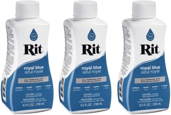 Rit Dye Liquid Dye, 8 fl oz, Royal Blue, 3-Pack