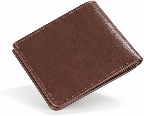 Mens Leather Wallet, Brown, Slim