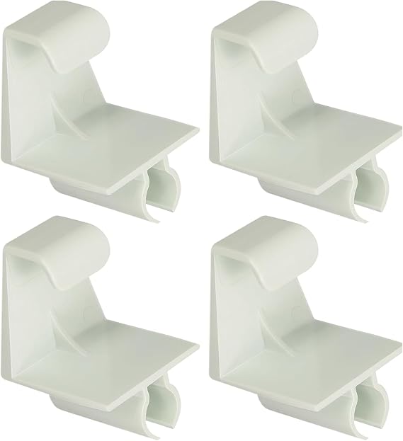 HV Shutter Holdback Clips Heavy Duty Hurricane Storm for Accordion Shutters Hardware Window Locking Clip for 1/2" Accordion Shutter Track, No Drill Wall Mount Hurricane Protection (Beige)-4 Pack