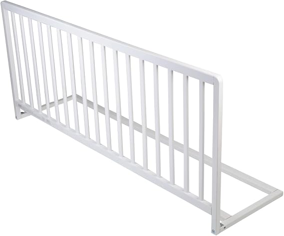 Safetots Extra Wide Extra Tall Wooden Bed Guard, White, 60cm High x 140cm Wide, Toddler Bedrail for Safety, Secure Child Bed Rail, Pre-Assembled, Easy Installation | Pre-assembled bedrail, sturdy construction, secure fit, easy installation, child-safe finish.