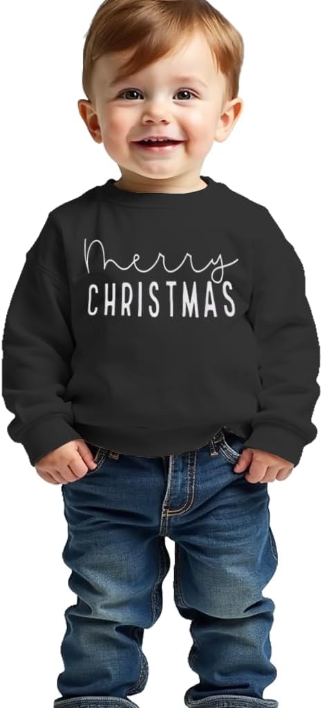 CM C&M WODRO Toddler Baby Merry Christmas Sweatshirt Kid Boy Girl Crewneck Long Sleeve Shirt Funny Xmas Pullover