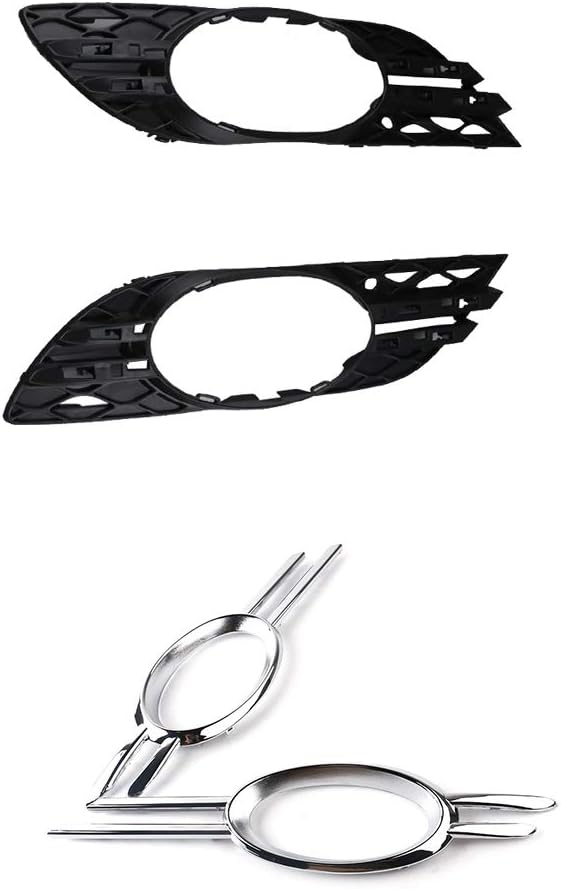 Fog Light Chrome Grille Trim Cover Front Bumper Left & Right 4Pcs Compatible With Mercedes-Benz W211 E320 E350 E550 2007-2009 2118850922/0822 A2118851274/1174
