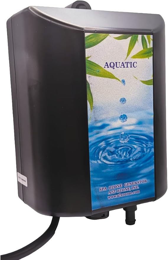 Aquatic Water Ozone Generator for Spa and Hot Tubs, 300 mg/h | With O2, Portable Mini Water Ozone Machine, Crystal-Clear Water, 110-120V AC, Replacement Spa Water Ozone Generator