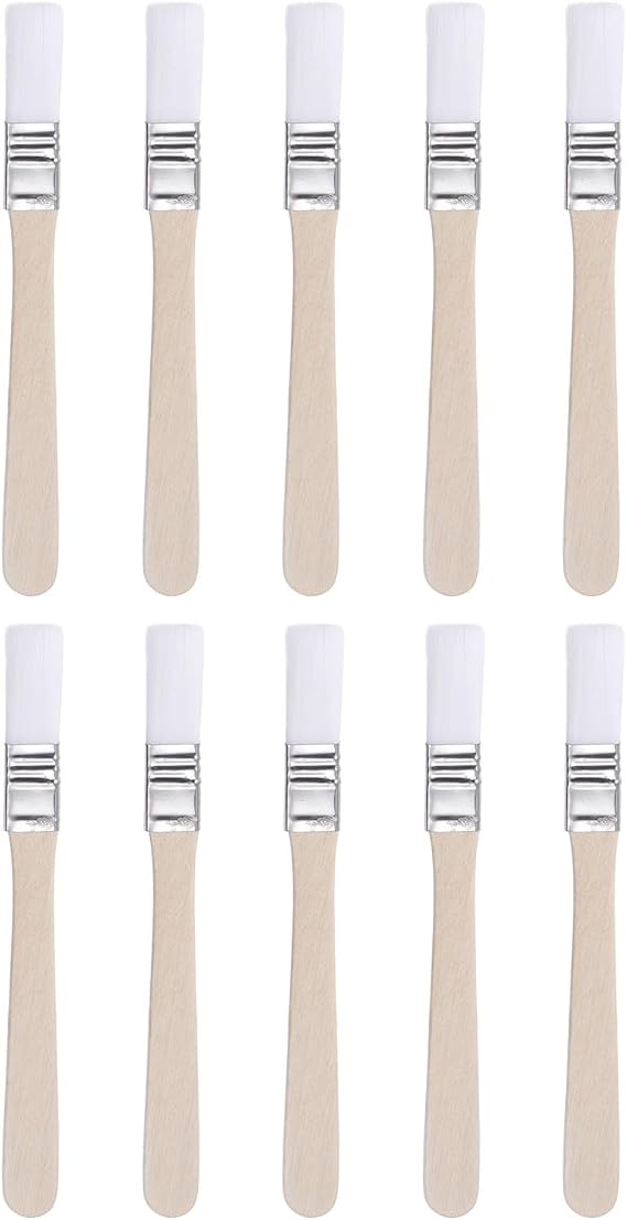 10Pcs 0.5" Width Small Paint Brush Nylon Bristle White